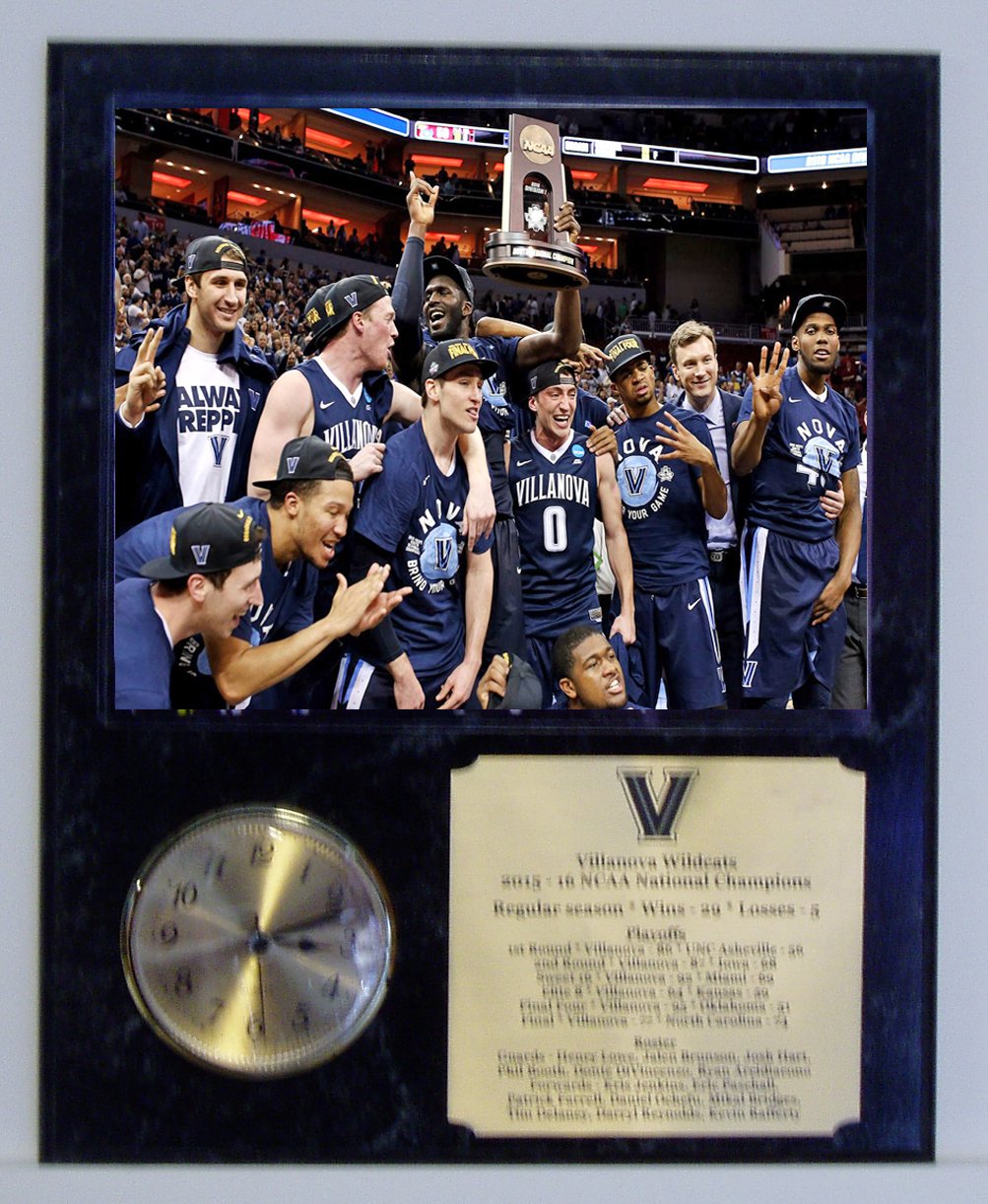 GFSF 2016 NCAA Champions Villanova Wildcats Team Photo Clock Plaque with Engraved nameplate