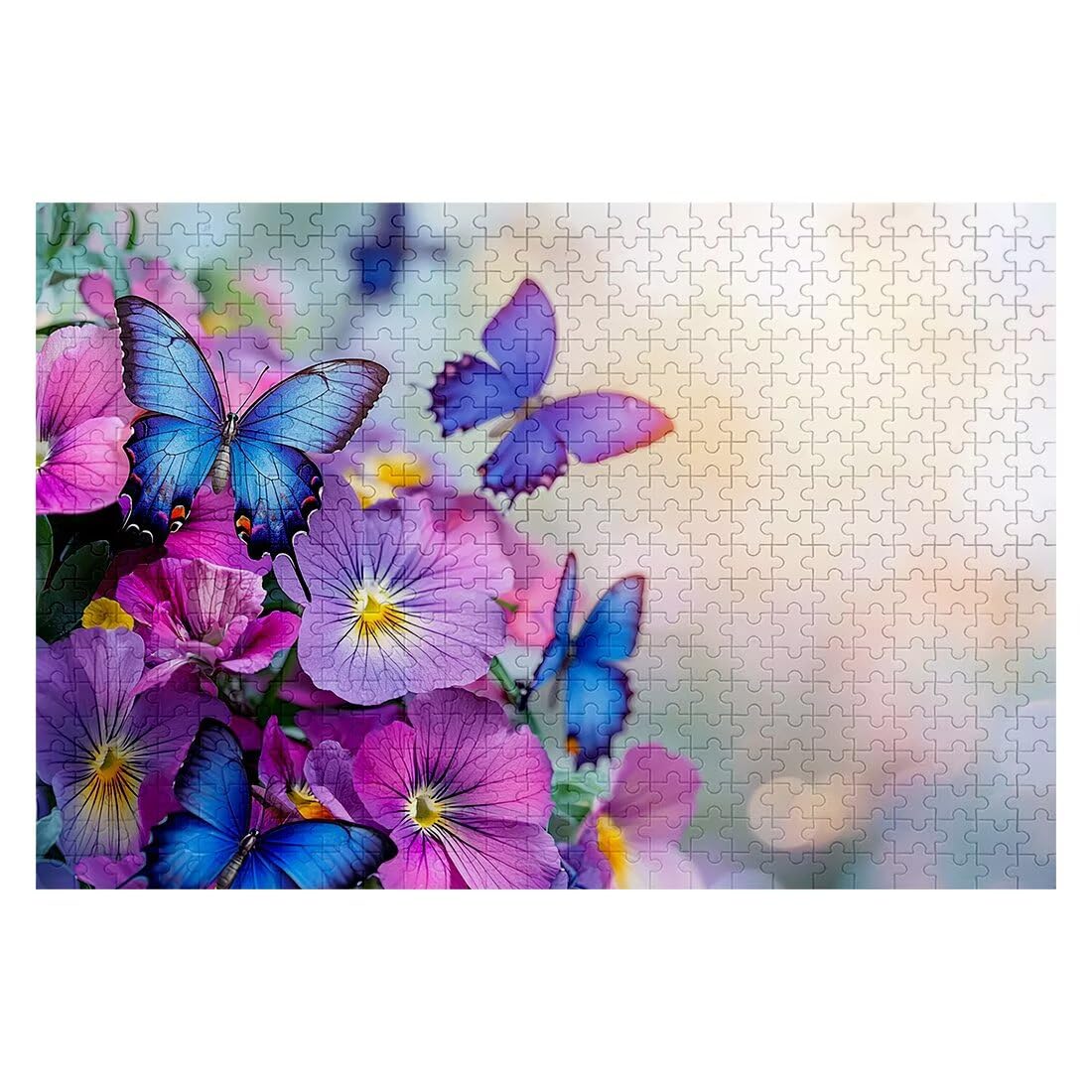 Puzzle dla dorosłych, 1000 puzzli motylkowych, 1000 sztuk, dla dorosłych, drewniane kwiaty, klasyczna, edukacyjna, wymagająca gra dla całej rodziny, dekompresja, prezenty dekoracyjne, 75 x 50 cm, I-23