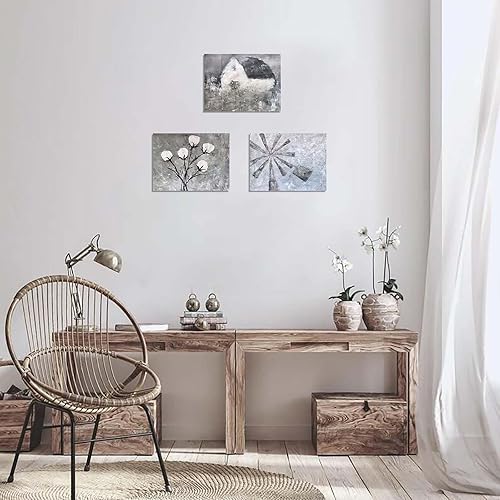 Miniatura 2 de Cuadro de paisaje de granja, decoración de pared, cuadro de granero, arte de pared, pintura de granero de campo, arte de pared de baño, decoración