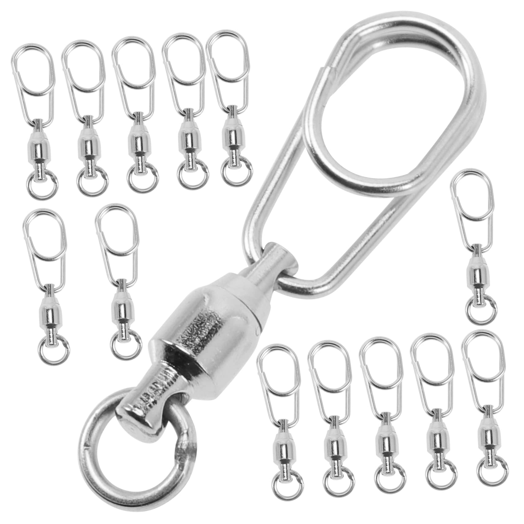 BESPORTBLE Connettore ad anello a otto cifre esca artificiale antiruggine canna girevole a scatto amo anello di collegamento di pesca clip per esche portatili Acciaio inossidabile
