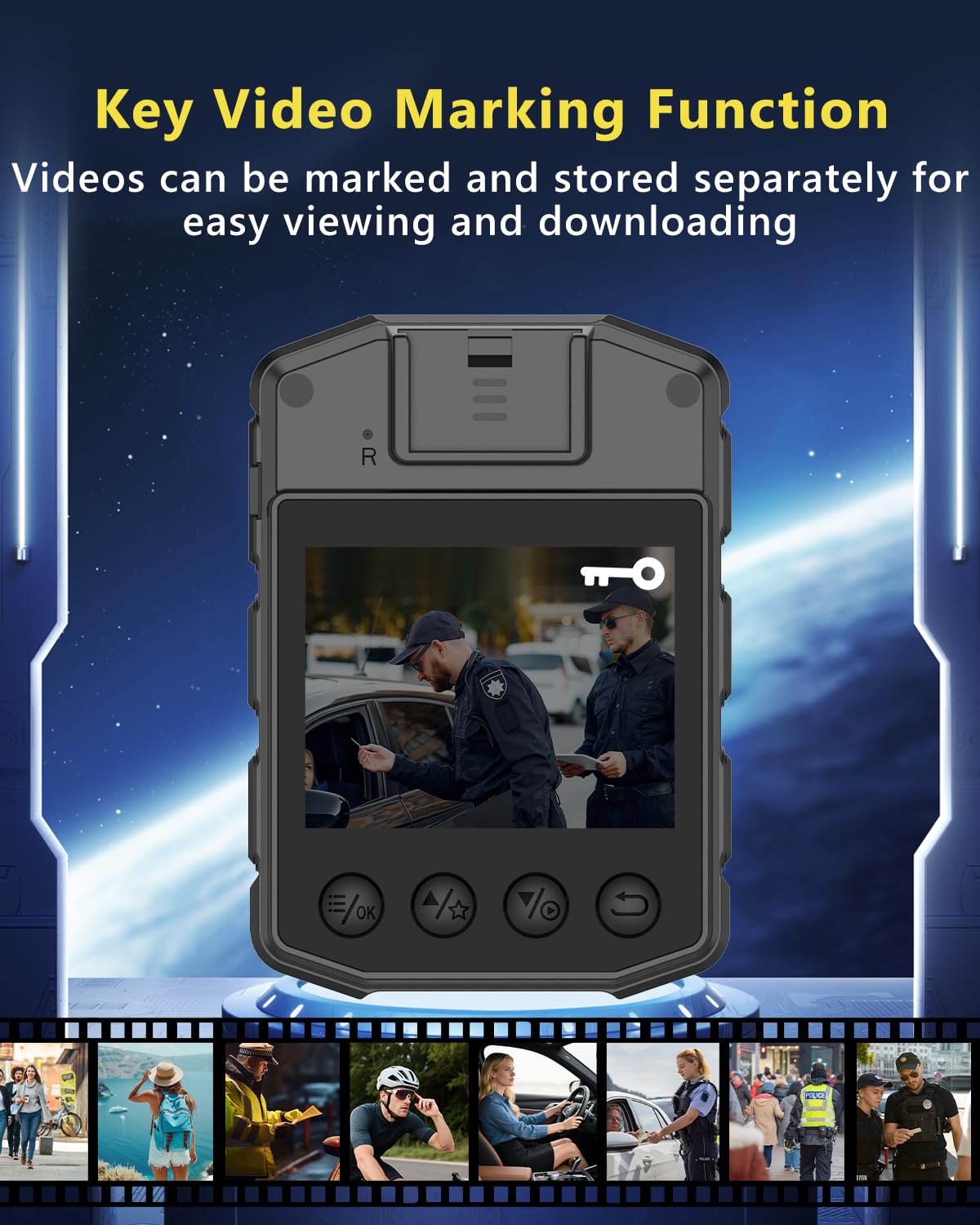 Z5 2K/1440P 256GB HD Body Camera, 8-10H Registrazione IP67 Impermeabile Corpo Telecamere con Audio e Video Registrazione, Body Cam per Polizia Escursionismo Meeting Guardia di Sicurezza Daily