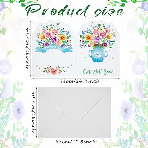 Miniatura 2 de Fulmoon Tarjetas de plástico con sobres, tarjetas de condolencias de temática floral jumbo con sobre blanco en blanco, extra grandes, 24.8 x 16