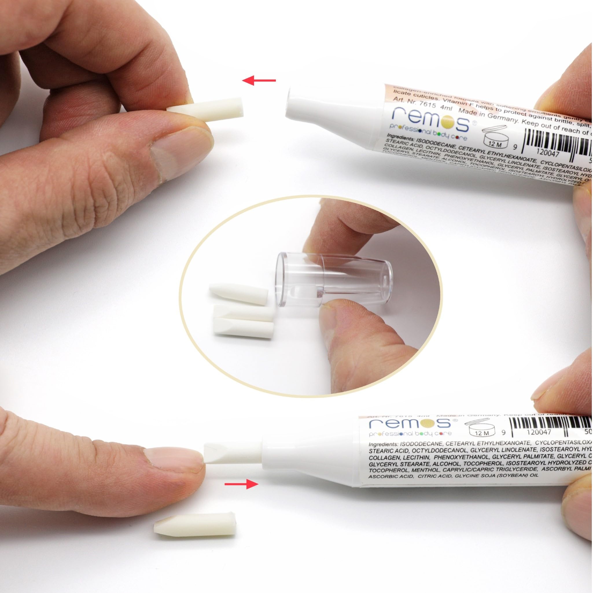 REMOS Penna all'olio per cuticole con collagene per spingere indietro e nutrire le cuticole