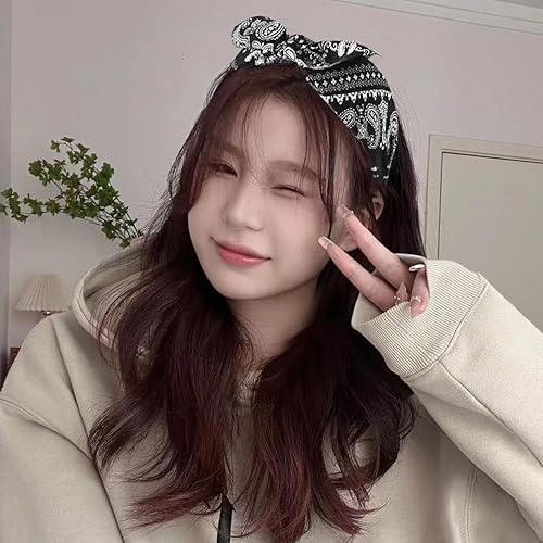 Miniatura 3 de Diadema con lazo rojo, bandana de cachemira para mujeres y niñas, diadema con lazo, bandas para el cabello, bandas bohemias para el cabello de