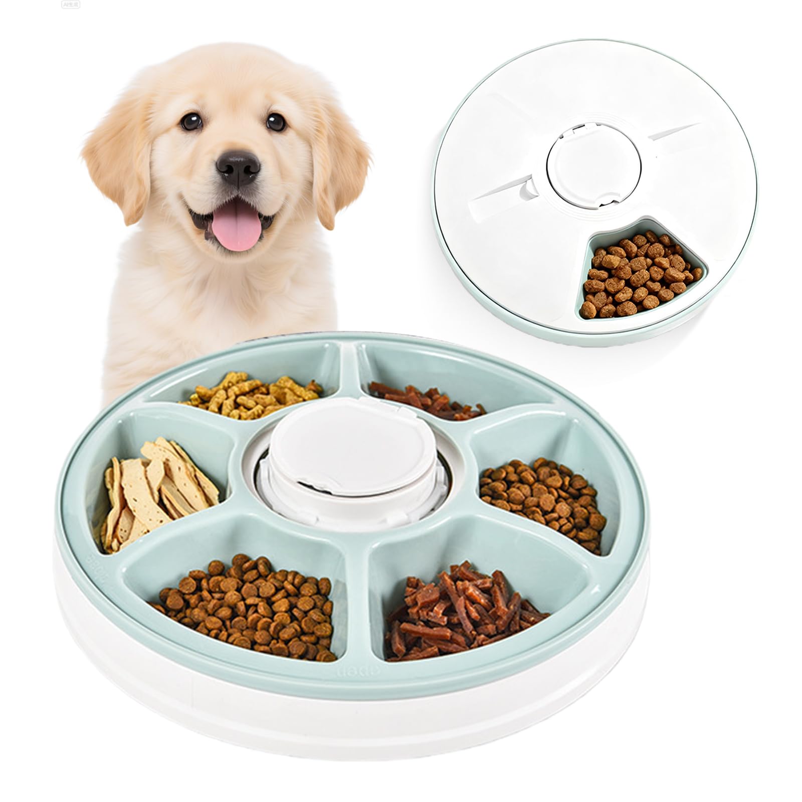 Mangiatoia automatica per gatti con 6 pasti, mangiatoia automatica per gatti con cibo umido senza fili, ideale per l'alimentazione degli animali domestici
