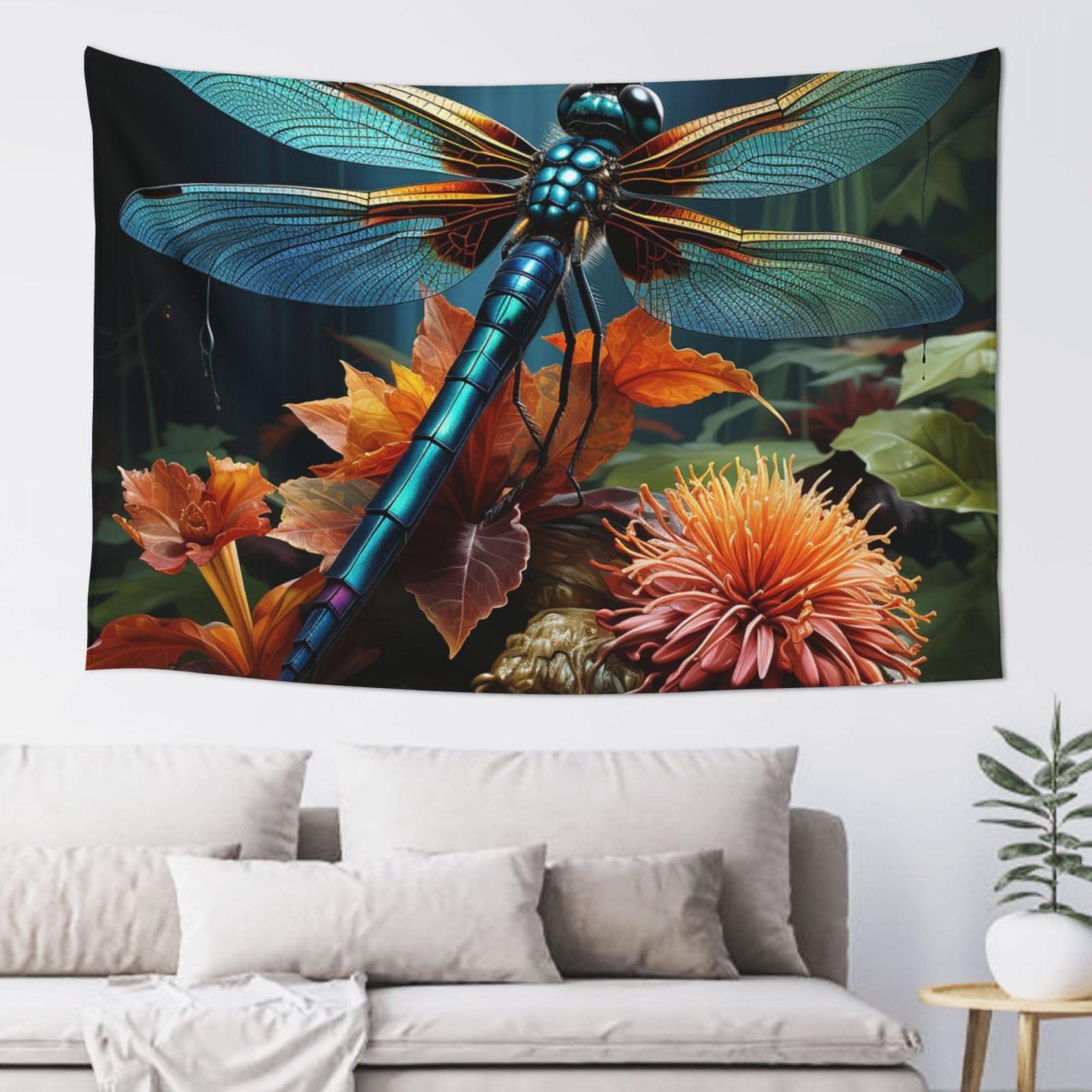 QLDETUPWLX Tapestry 152x102 cm Wall Hanging for Living Room Dragonfly painting Tapestries Home Decor Soft Aesthetic Tapestries Hanging Decor Blanket Wall Tapestry for Bedroom Dorm Indoor Outdoor