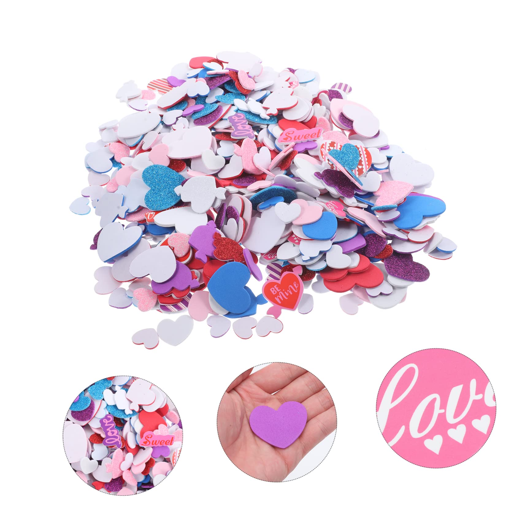 5 zestawów Naklejki miłosne Piankowe serca do rękodzieła kształty serc Naklejki DIY Craft Tworzenie kartek Kalkomanie Scrapbooking Naklejki piankowe Naklejki w kształcie serca Papierowe miłośnicy tele