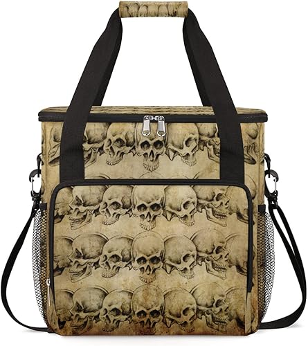 Vintage Horror Sugar Skull Coffee Maker Carring Bag Travel Storage Tote Bag Compatible with Keurig K-Mini or K-Mini Plus Portable Single Serve