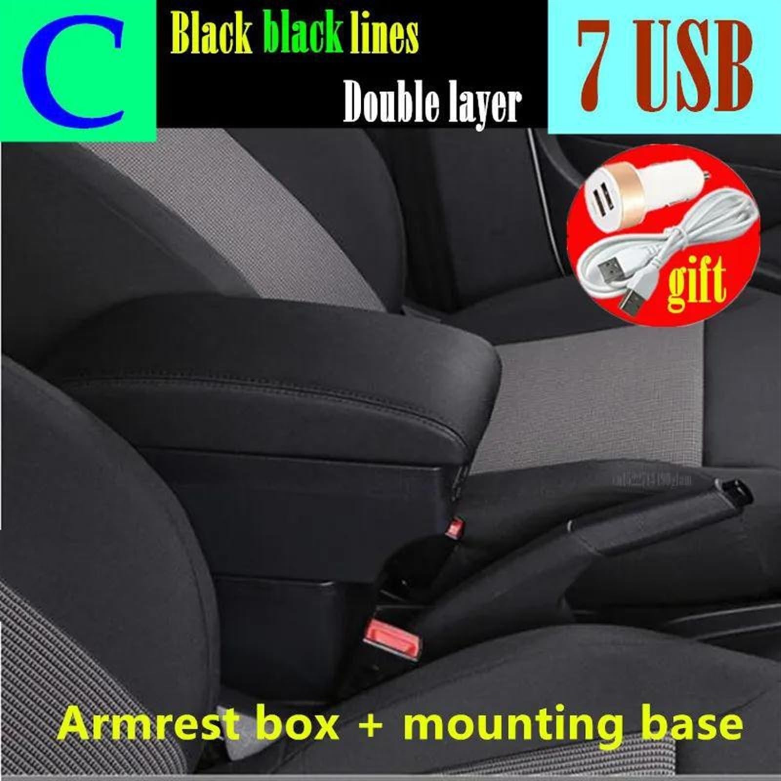 Accoudoir Central Compatible SEAT Arona - Rangement Double Couche, Coulissant, Facile à Installer - 10