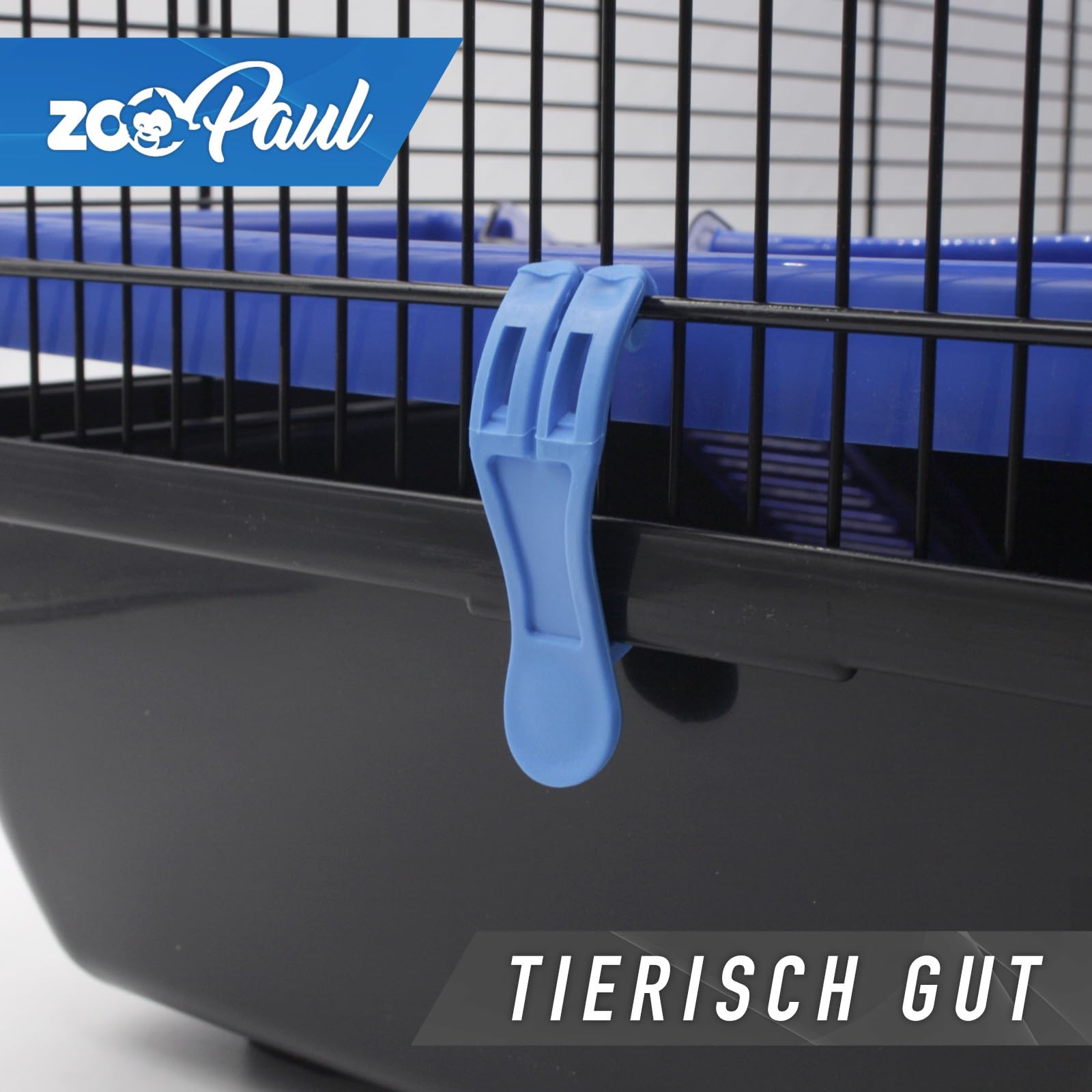 ZooPaul Premium Nagerkäfig XXL für Kleintiere Blau inkl. Zubehör 60x36x54 cm Maus Hamsterkäfig mit Häuschen, Laufrädern, Futternäpfen, Böden und Leitern
