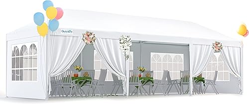 Quictent gazebo con toldo para fiestas de bodas exterior 10X 20 con 6 paredes laterales extraíbles  elegante ventana de iglesia