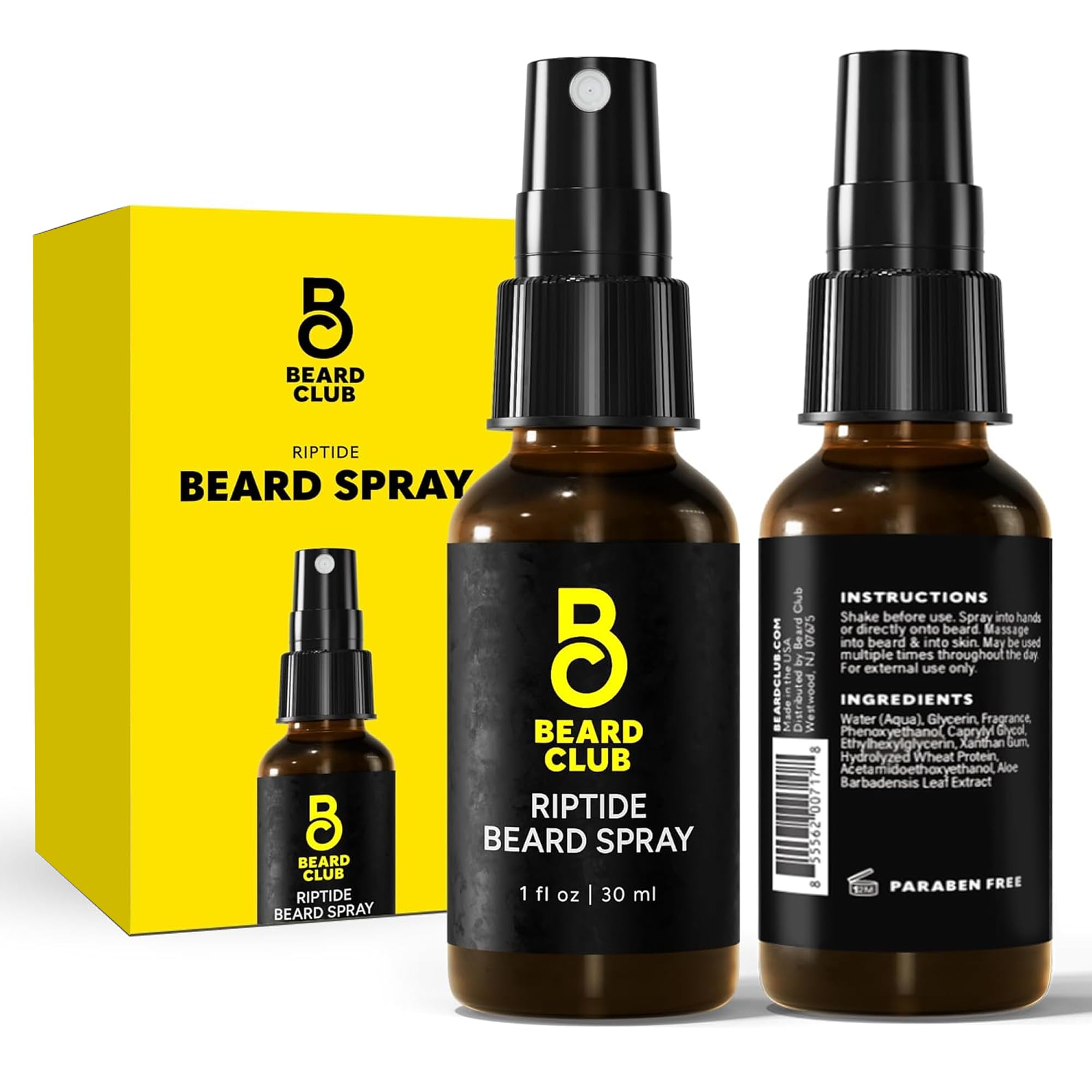 The Beard Club Riptide Beard Softening Spray by Beard Club - Nourishing & Styling Formula for Enhanced Beard Growth, Softness & Shine - Enriched with Natural Ingredients for Healthy Facial Hair