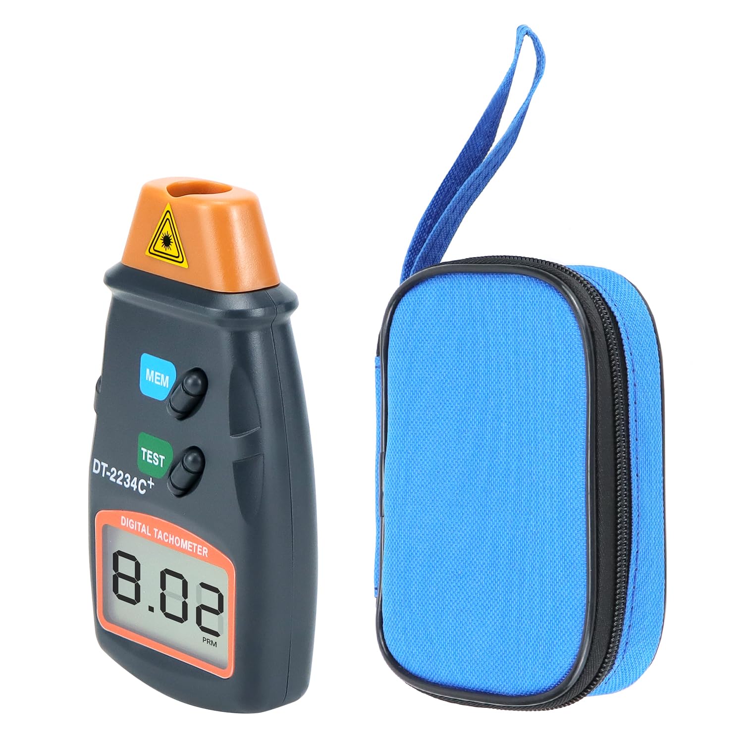 QWORK® Tachimetro digitale, contagiri laser fotografico senza contatto, ampio display LCD, batterie non incluse