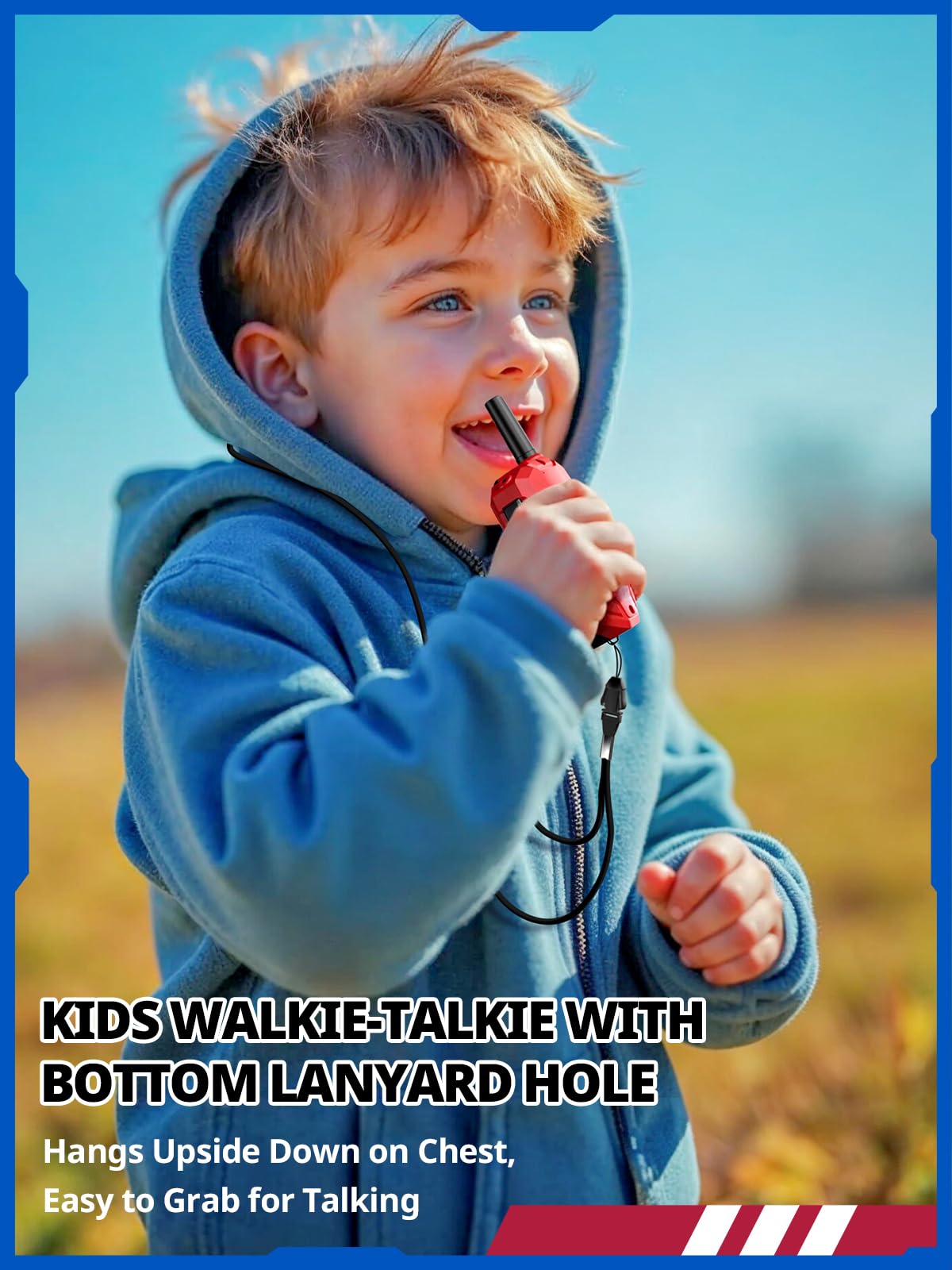 Inspireyes Walkie-Talkie Bambini Ricaricabili, 48 Ore di Orario di Lavoro, 3 Chilometri di Lungo Raggio, Regali di Compleanno per Ragazzi Ragazze, Giocattoli da Esterno per Bambini di 3-12 Anni
