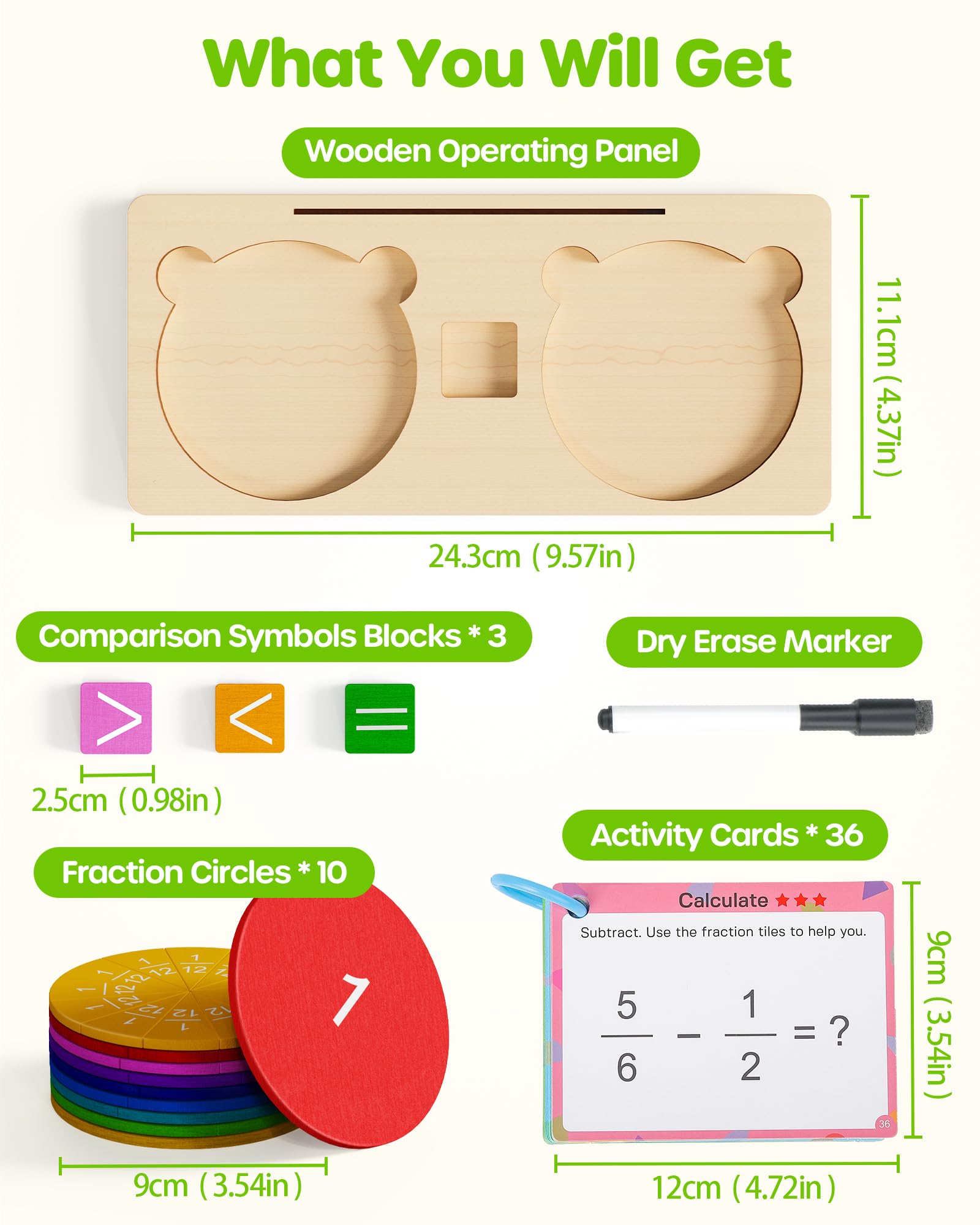 D-FantiX Jouets d'apprentissage fraction en bois