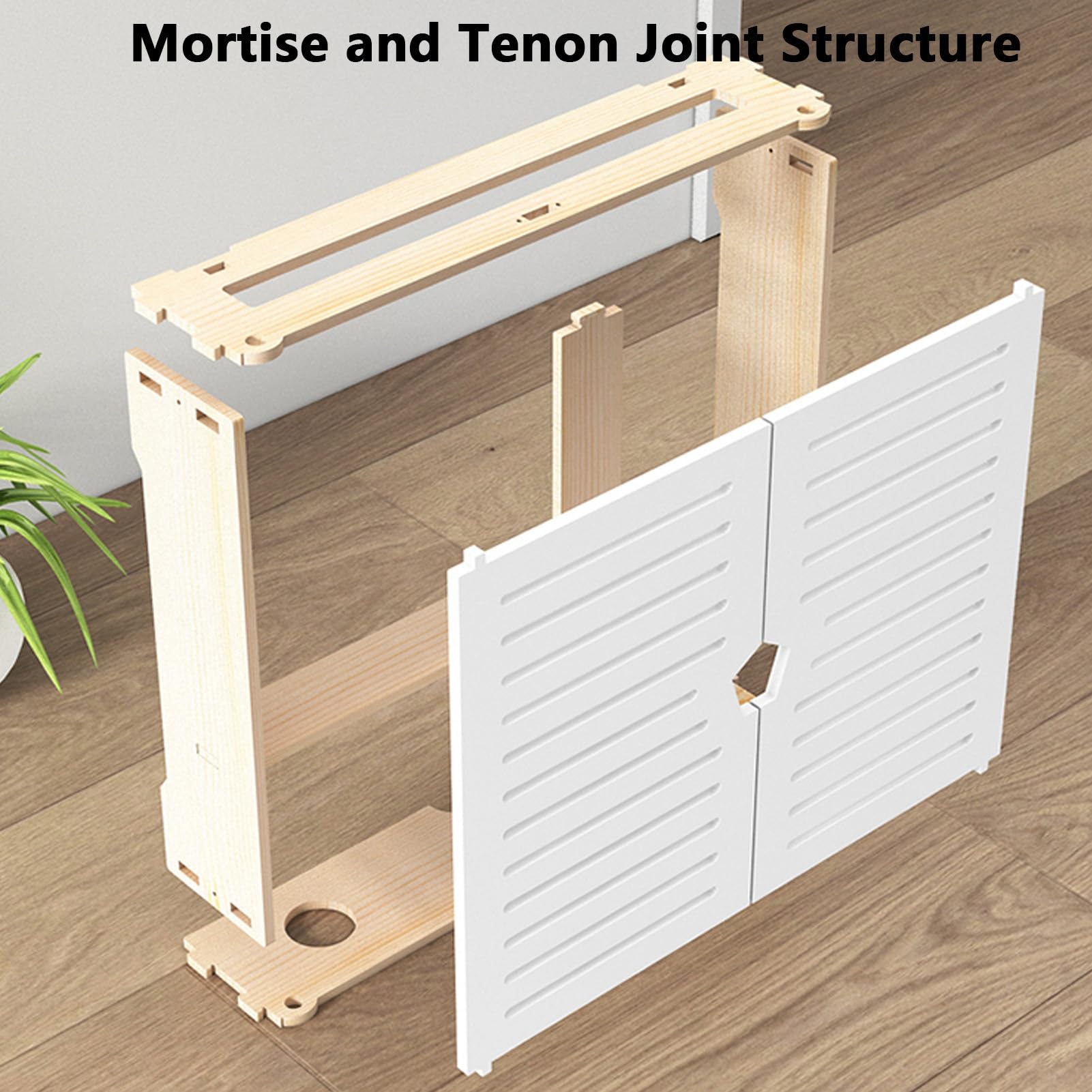 Boîte de Rangement pour Routeur, Mural Armoire de Routeur, Cache Box 2 Niveaux, Cache-câble Modem/routeurs, a Assembler(L42xW10xH33cm/16.5x3.9x13in)
