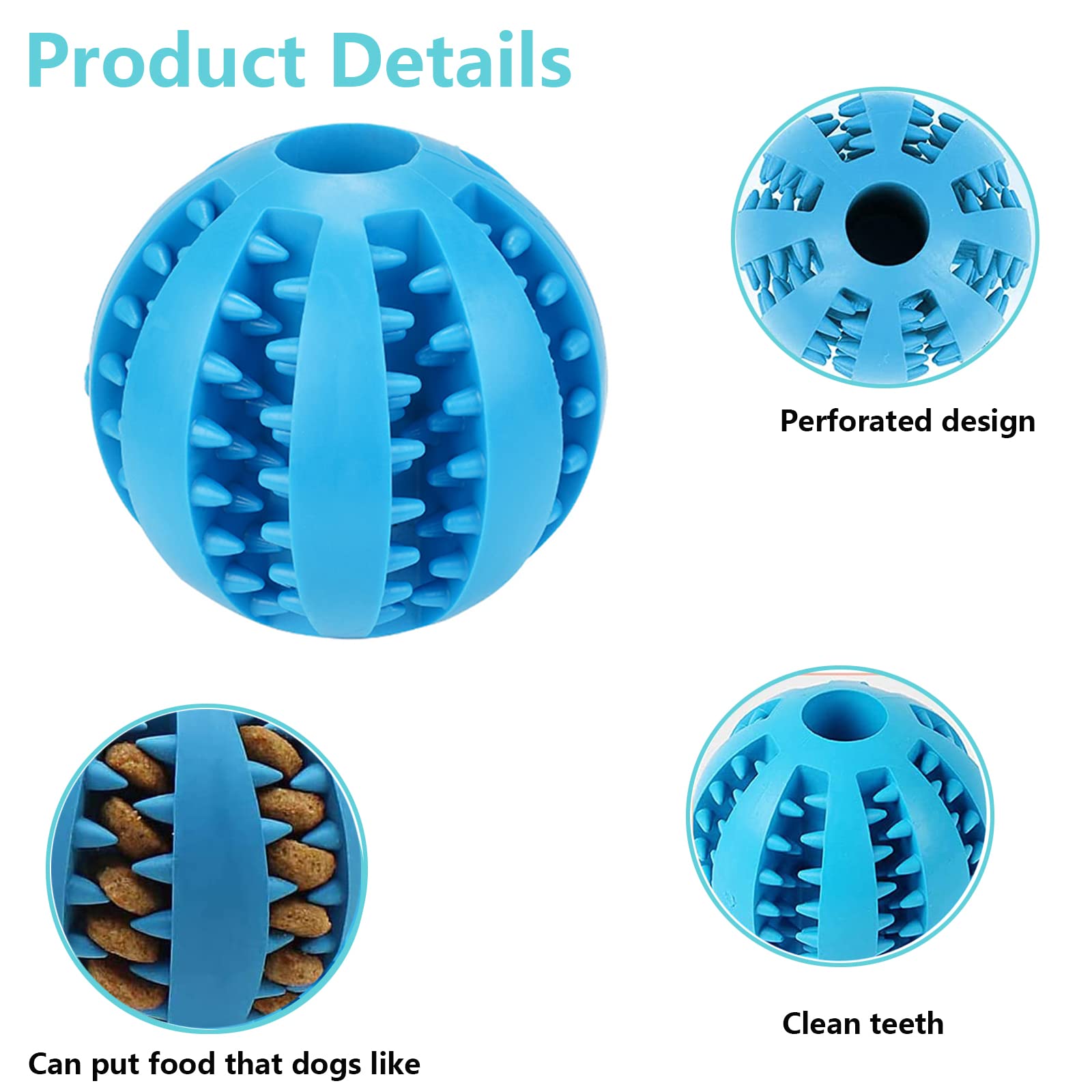 Palline Per Cani ZHIHUITL 2 Pezzi - Giocattolo Masticabile Per Pulizia Denti, Interattivo Con Snack - Foto 6
