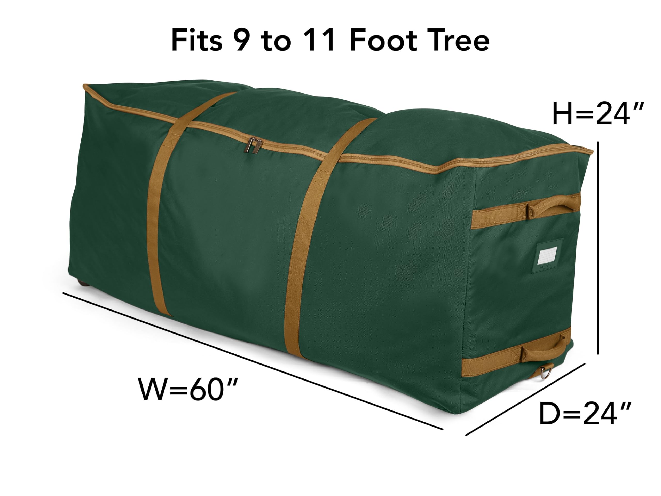 Covermates Keepsakes Christmas Tree Rolling Cinch Bag – Superior Protection, Padded Handles - Holiday Storage, Green