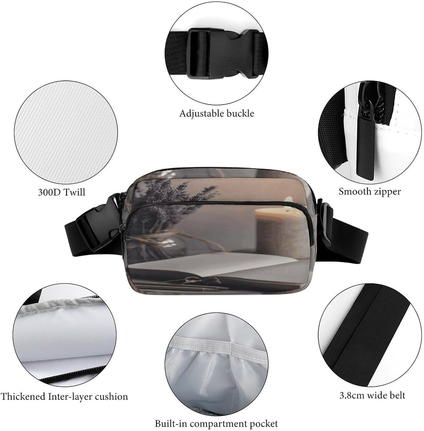 Light A Candle Fanny Pack Belt Bag with Adjustable Strap Fashion Waist Bag for Outdoor Sports Hiking