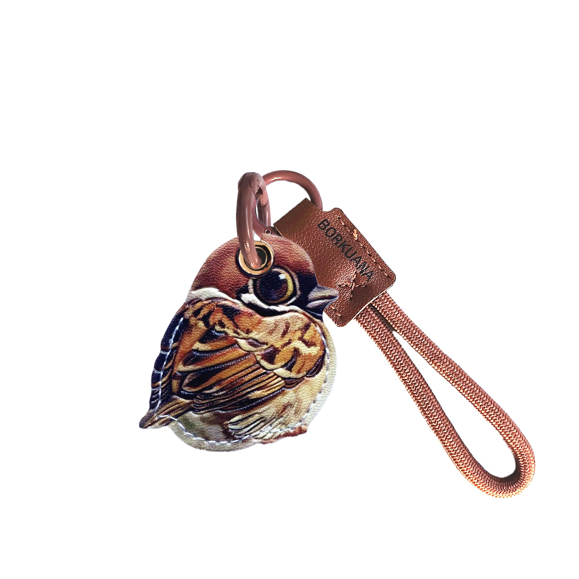 Leather Keychain Holder Case Compatible with AirTag,Cute Protective Cover with Keyring and Lanyard,Anti-Scratch Finder GPS Tracker Case for Wallet