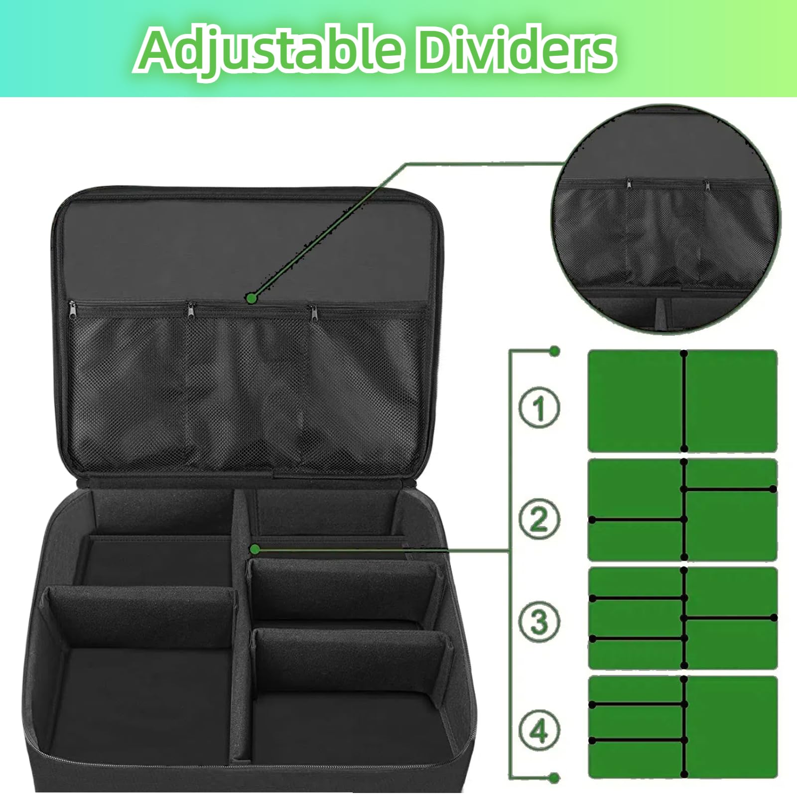 Organiseur de coffre de golf – Sac de rangement pour casier de voiture à 2 couches – Casier d'équipement de golf pour homme et organisateur de chaussures pour balles, t-shirts, vêtements