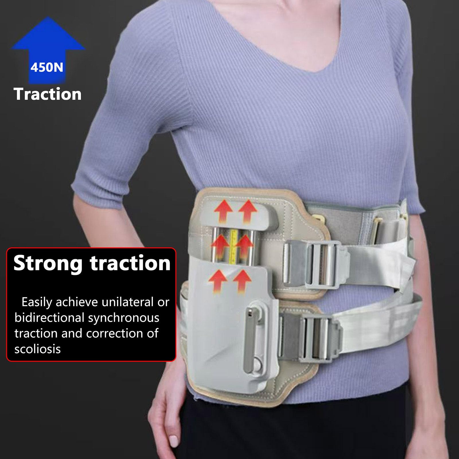 Soportes Lumbares, Dispositivo De Tracción Lumbar, Dispositivo para Aliviar El Dolor De Espalda con Hernia De Disco, Tirantes para Espalda, para Hombres Y Mujeres