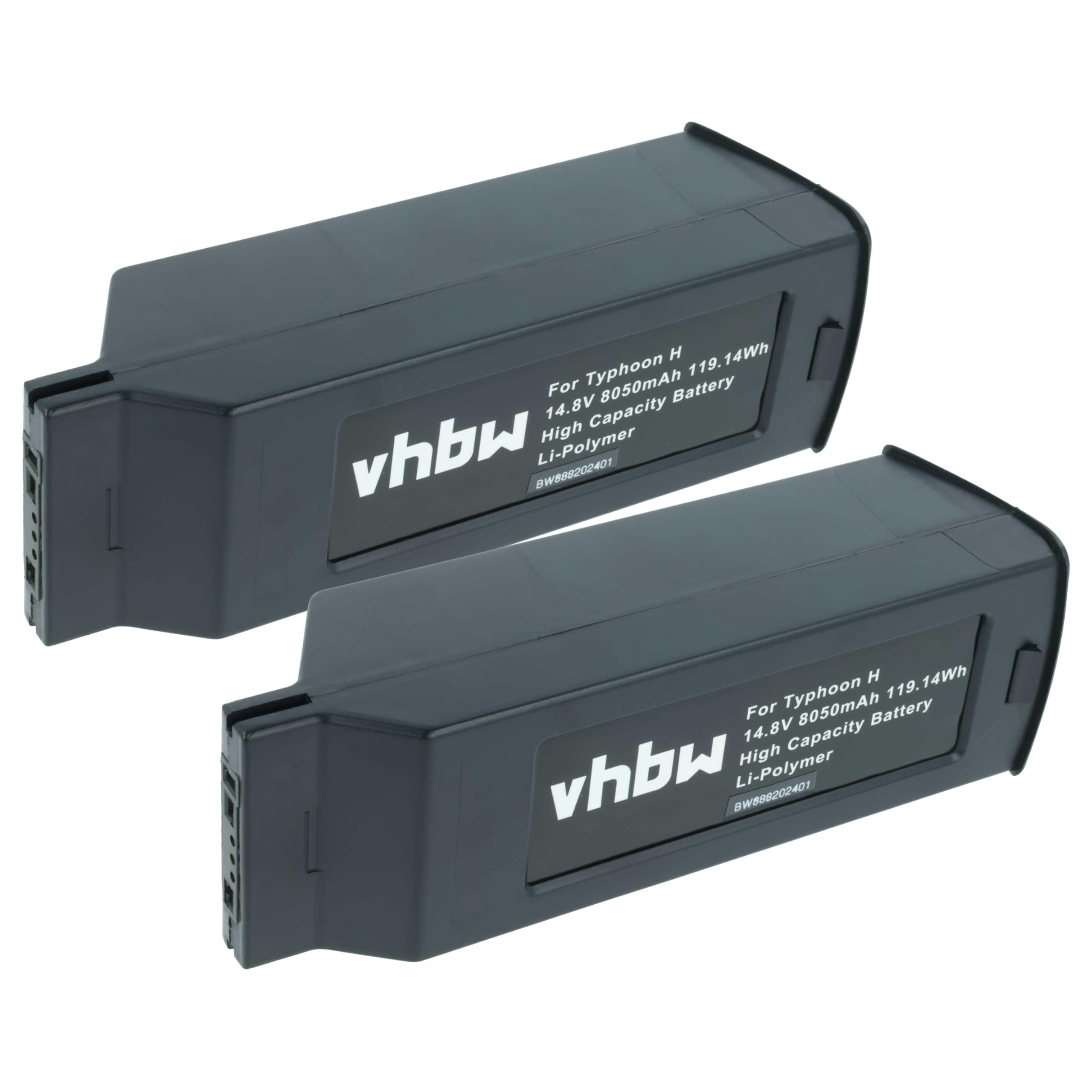 vhbw 2X Akku kompatibel mit Yuneec H480, Typhoon H Drohne Multicopter Quadrocopter (8050 mAh, 14,8 V, Li-Polymer)