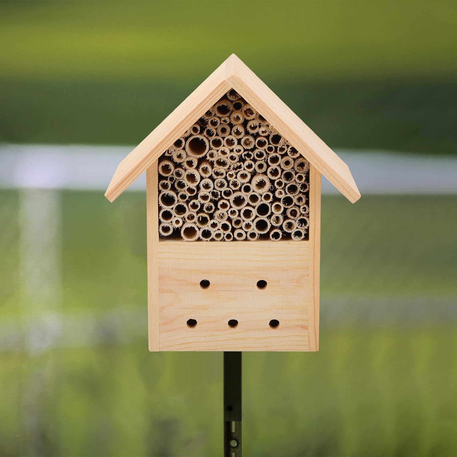 Holz Bienenhaus zum Hängen Witterungsbeständiger Bienenstock 22x6x24,5cm Natürlicher Lebensraum für Garten Bestäuber