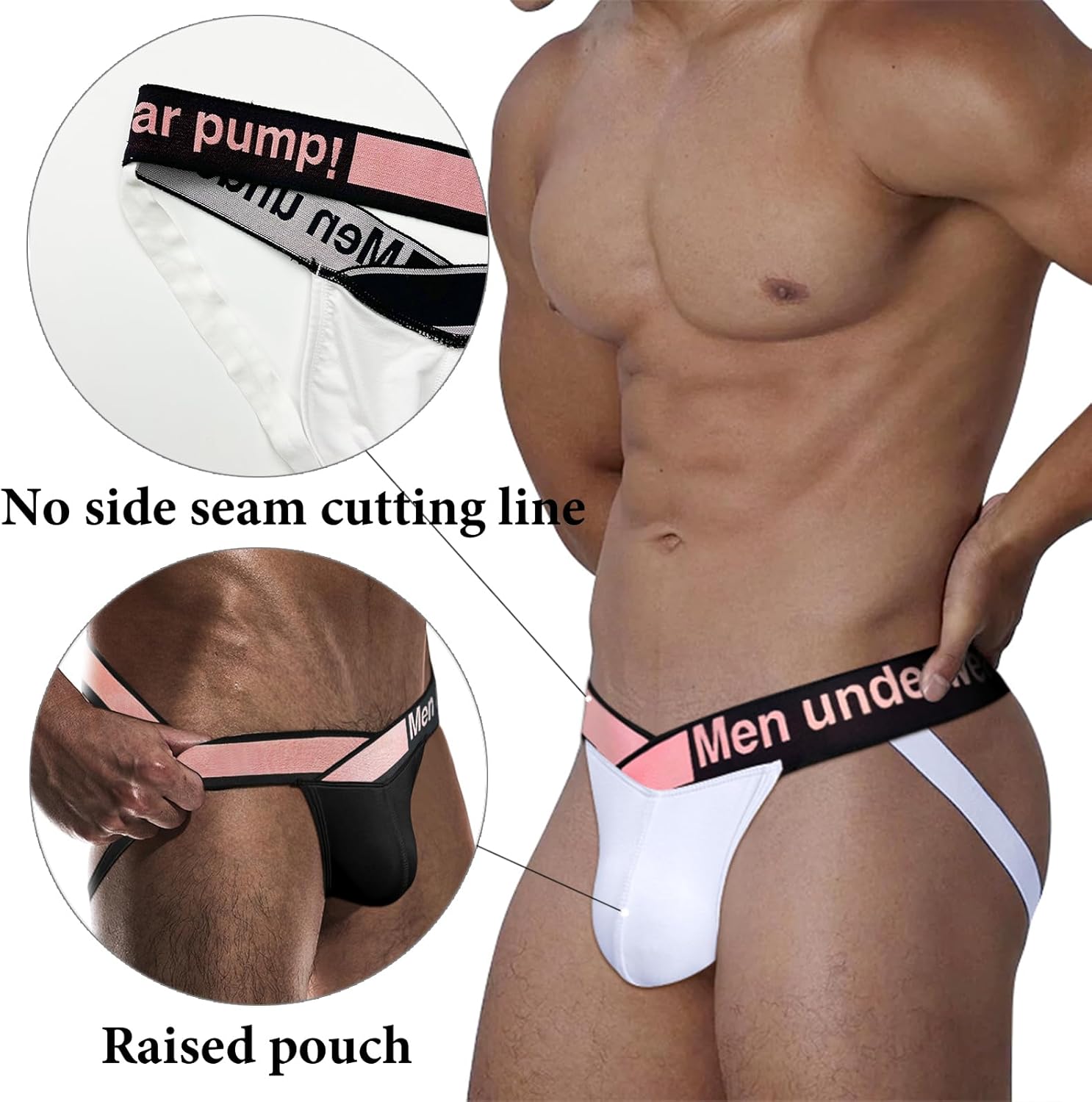 Meshal Men's Sexy Jockstrap Underwear With Breathable Bulge Pouch Low Rise Soft Fabric - Image 4