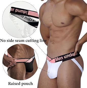 Meshal Men's Sexy Jockstrap Underwear With Breathable Bulge Pouch Low Rise Soft Fabric
