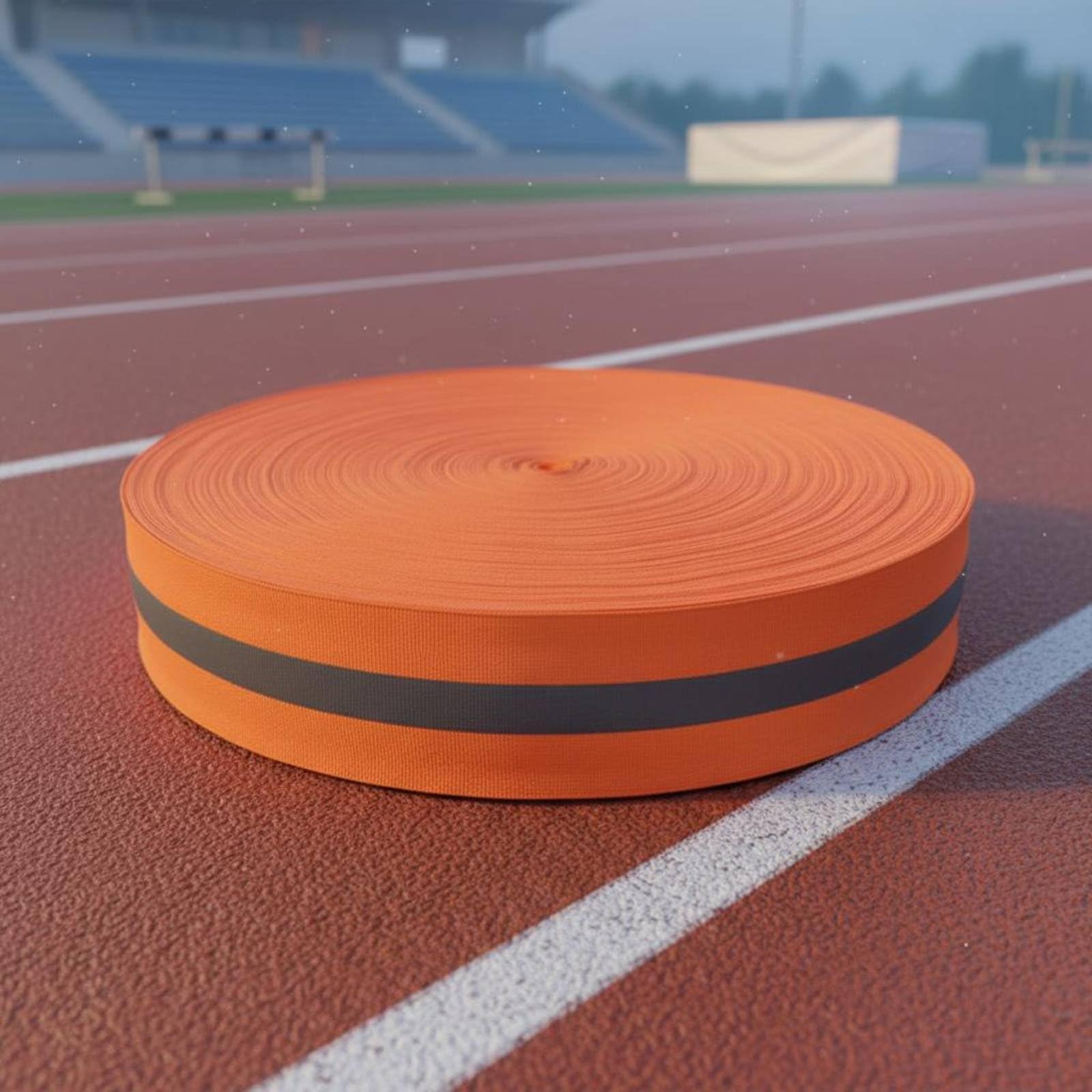 Rotolo di Nastro da Pista in Poliestere Nastro Riflettente Uso Interno Ed Esterno Attrezzatura Sportiva per Eventi Sportivi Scolastici, Arancione, Arancione