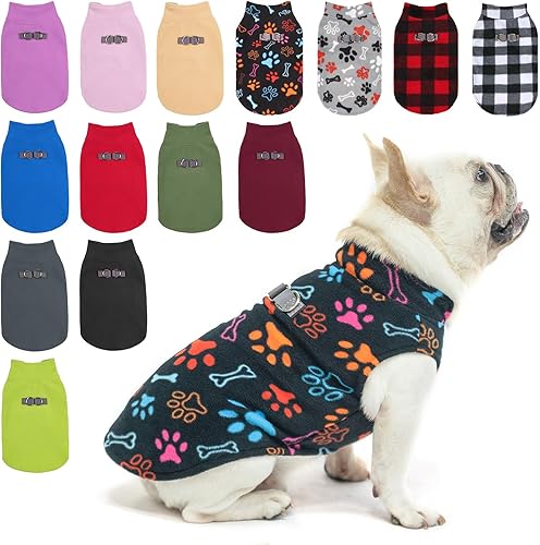 BEAUTYZOO Chaleco de forro polar para perros pequeños, chaqueta de invierno, con anillo en D, accesorio de correa para cachorros de razas medianas