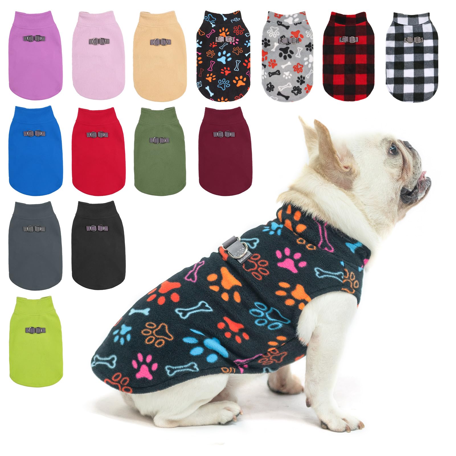 BEAUTYZOO Dog Fleece Vest Sweater Winter Jacket for Small and Medium Dogs with D-Ring Leash Cold Weather Coat Hoodie for XS S M Dogs Boy or Girls โ image 1