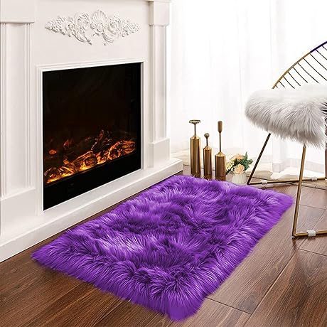 Latepis Small Purple Furry Rug