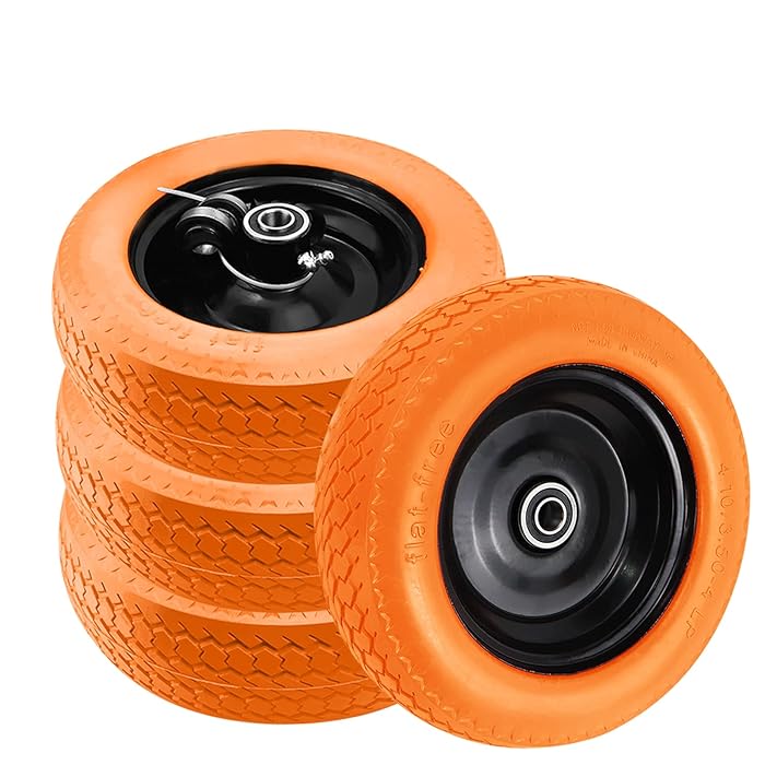 Buy Iococee Upgraded 10" Flat Free Wheels for Gorilla cart, 4.10/3.504