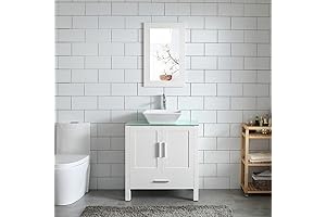 Add Timeless Charm to Your Bathroom: Serene White 30-Inch Vanity Ensemble with...