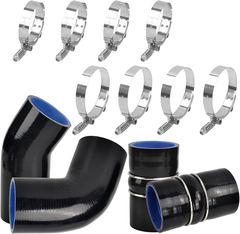 Kit de Mangueiras de Silicone do Intercooler GESEXI para GMC Duramax 6.6L LLY 2004-2005 – 4 Mangueiras + 8 Abraçadeiras