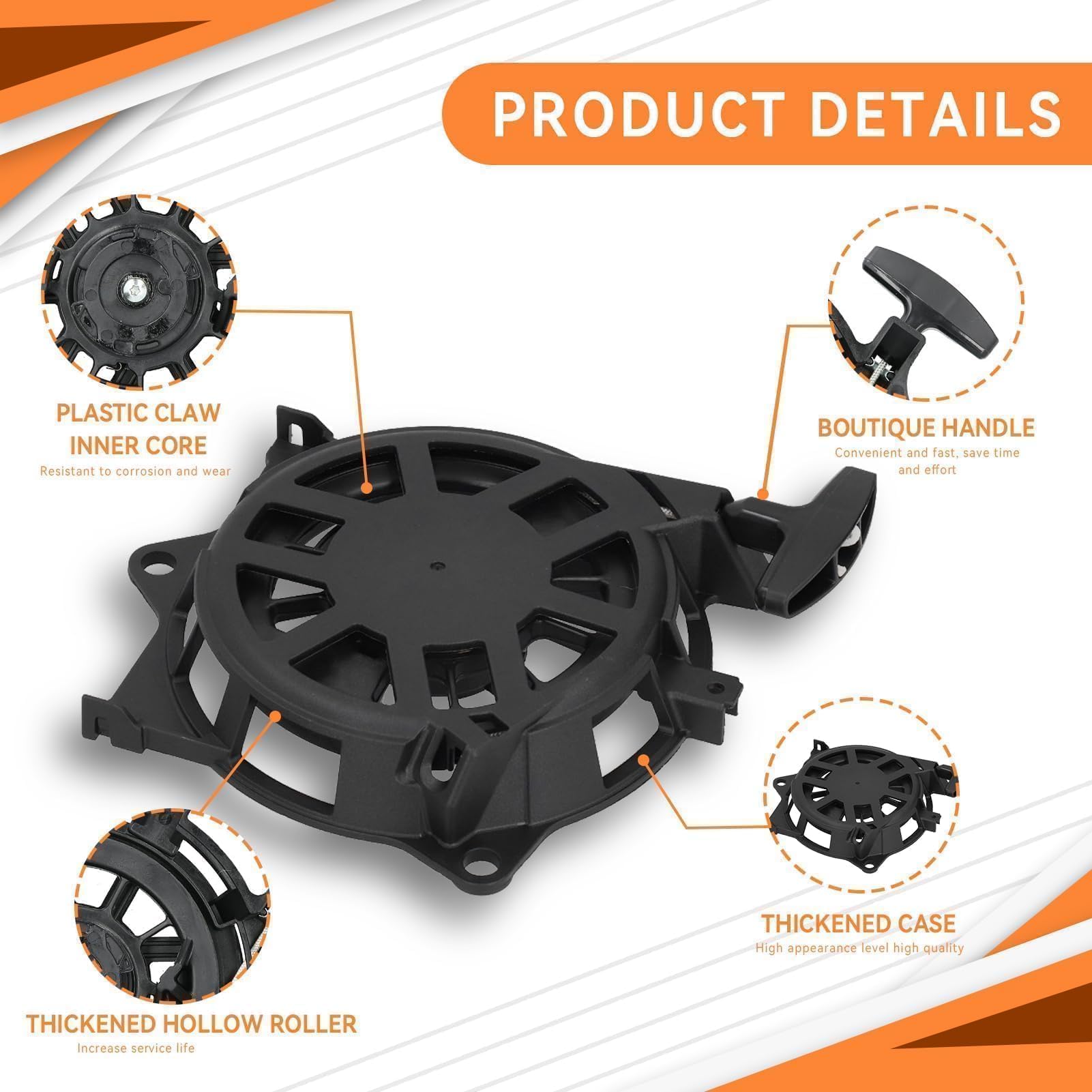Agatige Avviamento A Strappo, Gruppo Avviamento A Strappo, PVC Di Ricambio Gruppo Avviamento Tosaerba Attrezzatura Tagliaerba Da Giardino Adatta Per Honda GC190 GCV190 28400 ‑ Z0M ‑ 801