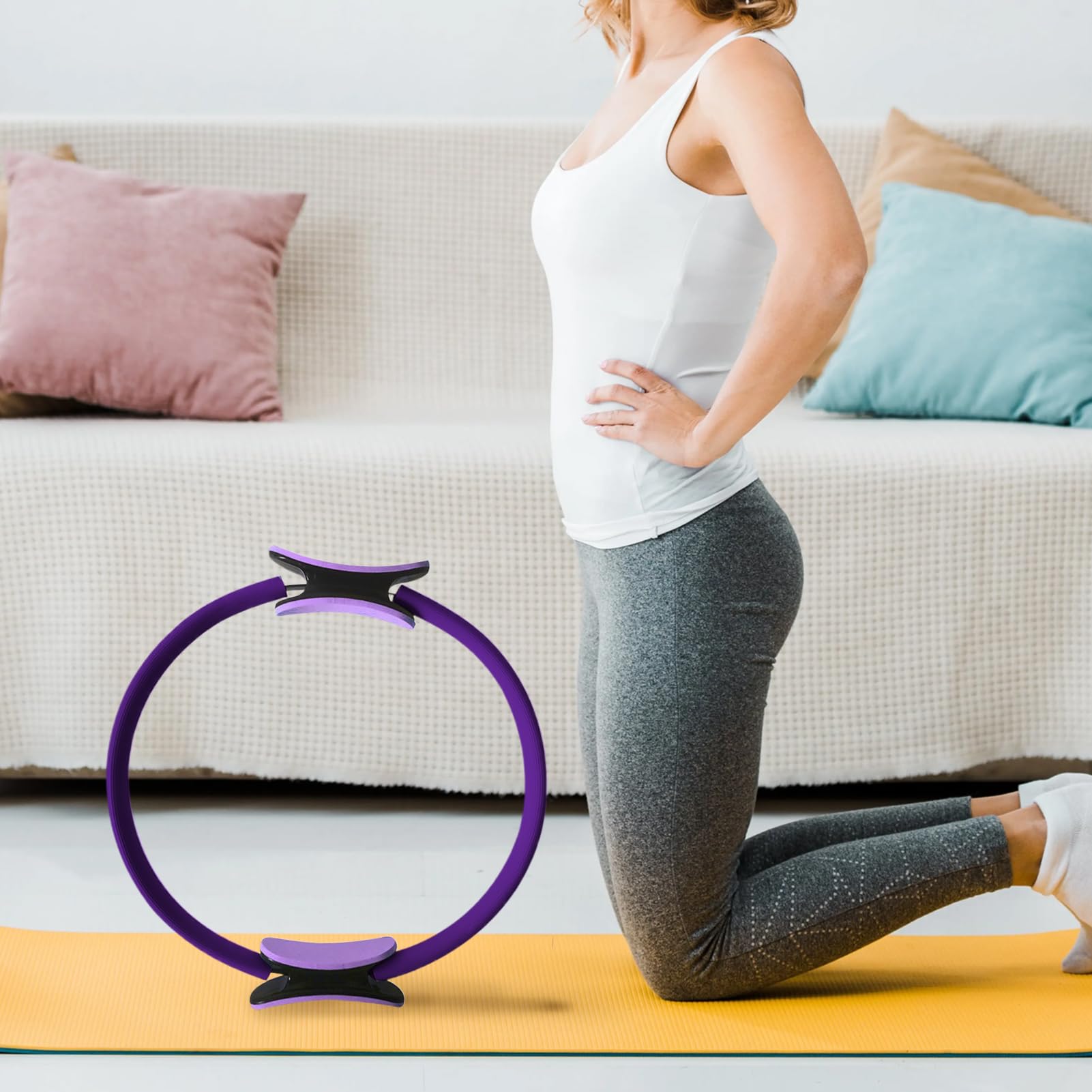 Pilates Ring Set, Pilates Essentials Kit für Frauen, Brust Expander Widerstand Loop Pilates Ring Kreise Set, Pilates Kreis Ring für Beine Arme und Oberschenkel Gewichtsverlust