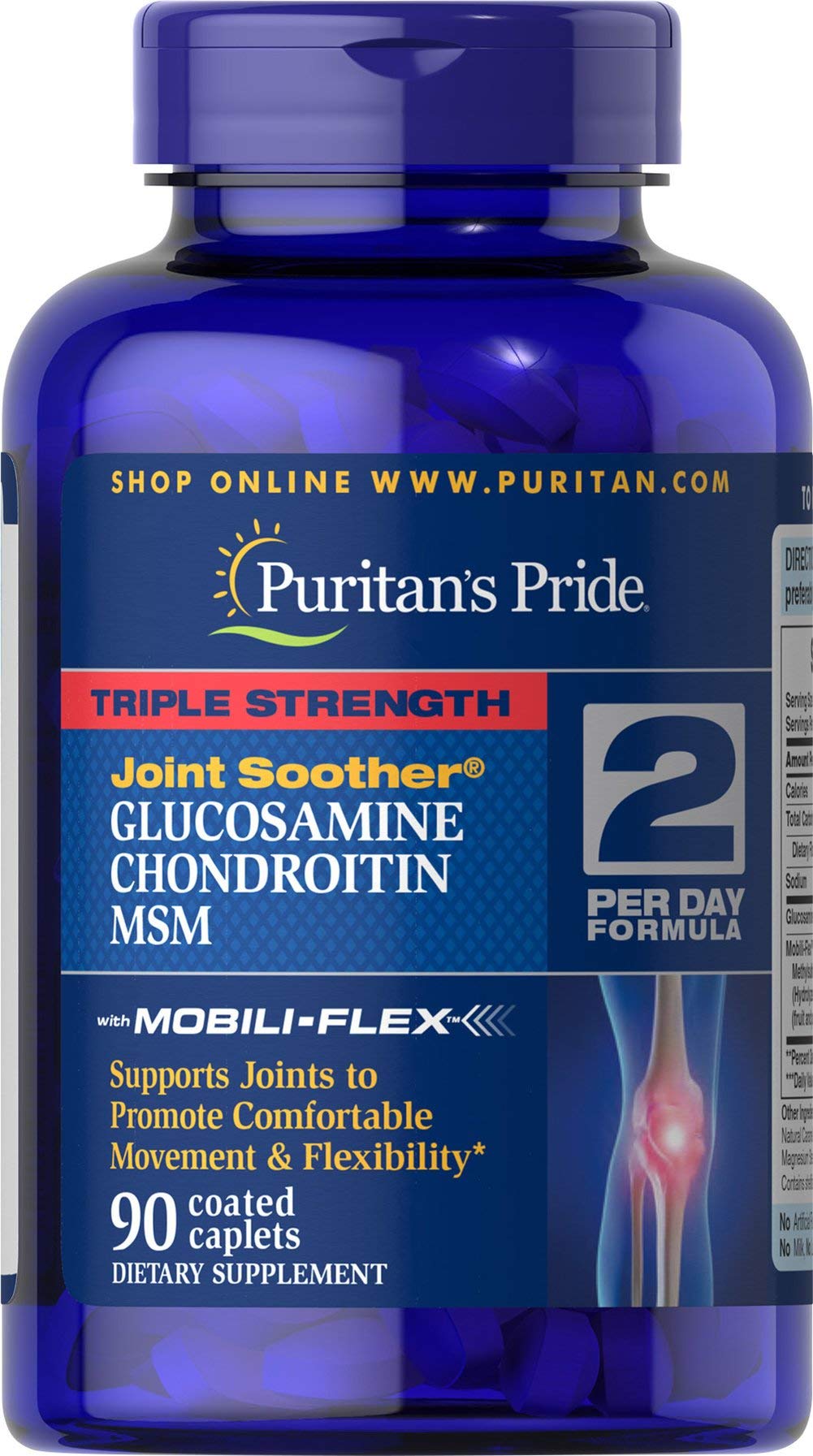Triple Strength Glucosamine, Chondroitin & MSM Joint Soother, 90 Coated Caplets