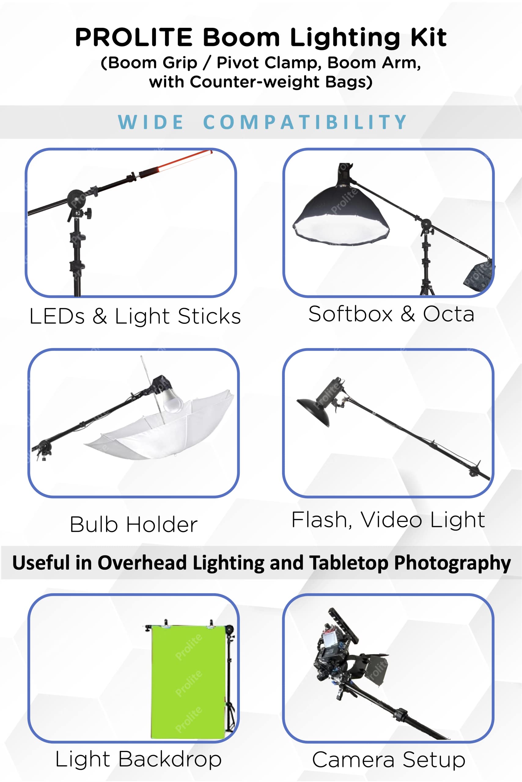 Prolite Photography Lighting Boom Kit Boom Grip Boom Arm Empty