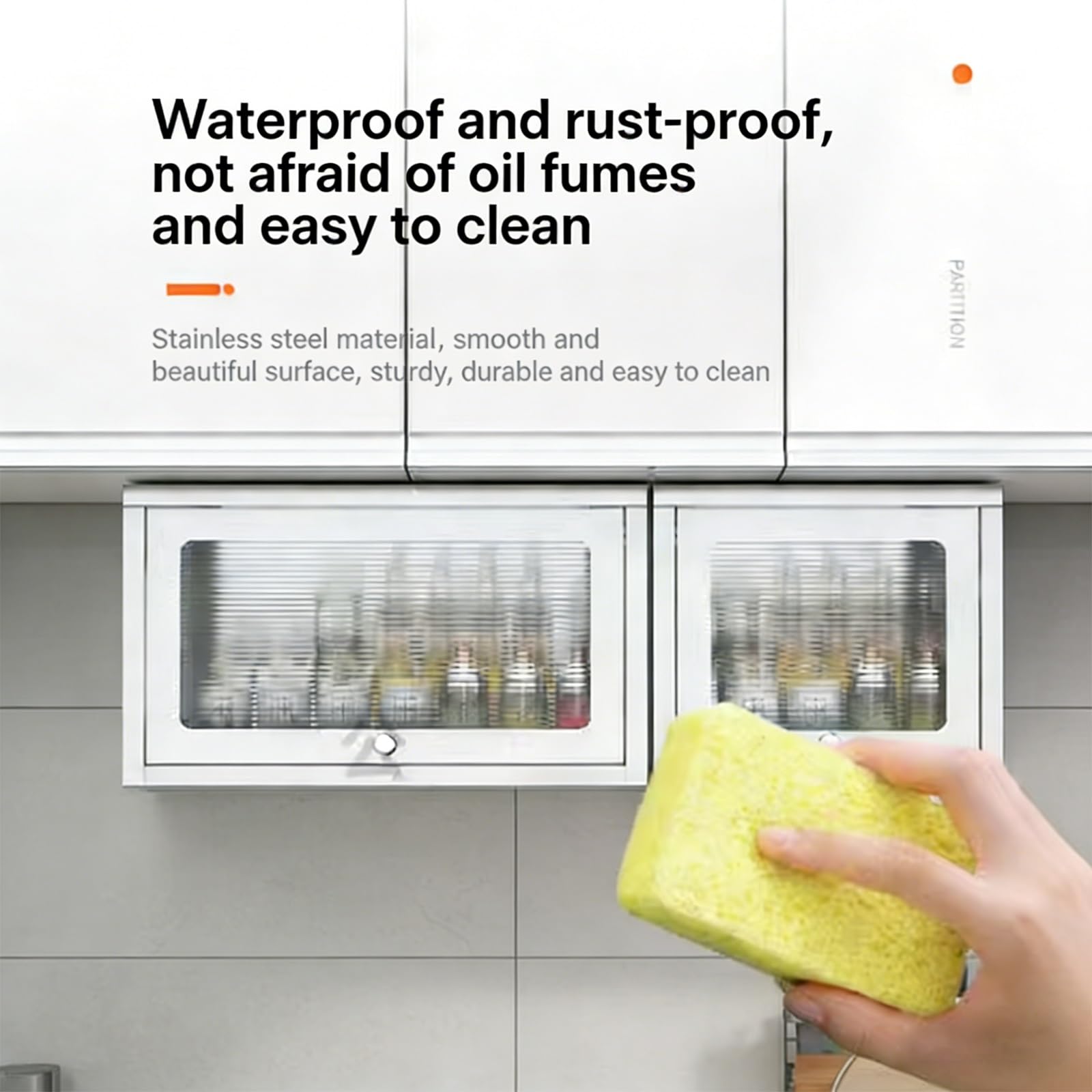 Armadietto portaoggetti da parete, senza adesivo per trapano, impermeabile, in acciaio inox, con porta in vetro, per bagno, design salvaspazio