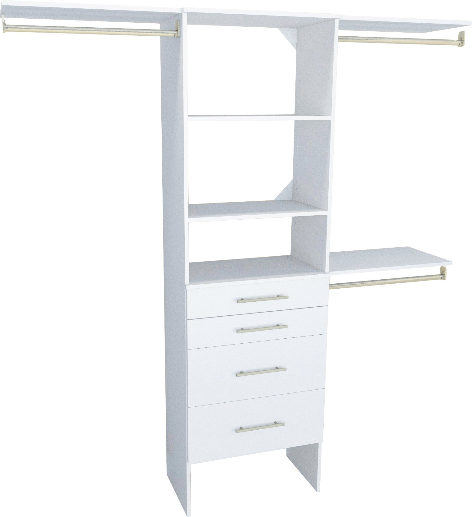 ClosetMaid 1937140 SuiteSymphony Modern 25-Inch Closet Organizer with Shelves and 4-Drawers, Pure White
