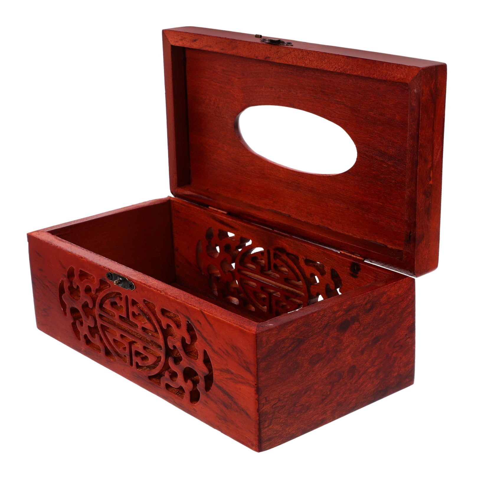 Holz Taschentuchbox Groß, Rot, für Papiertaschentücher