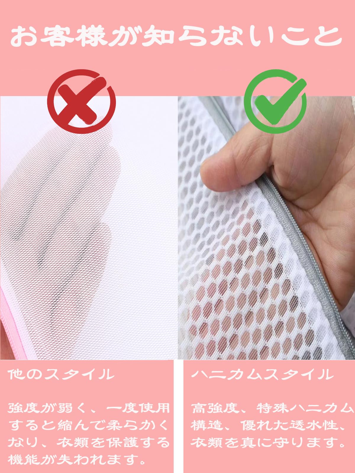 Amazon.co.jp : OCENYU 洗濯ネット 小 無蛍光 抗菌 角型 6枚 セット S