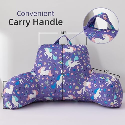 Vista 18 de A Nice Night Almohada de descanso para la espalda de los niños para leer y ver la televisión, almohada de descanso para descansar con cómodo apoyo