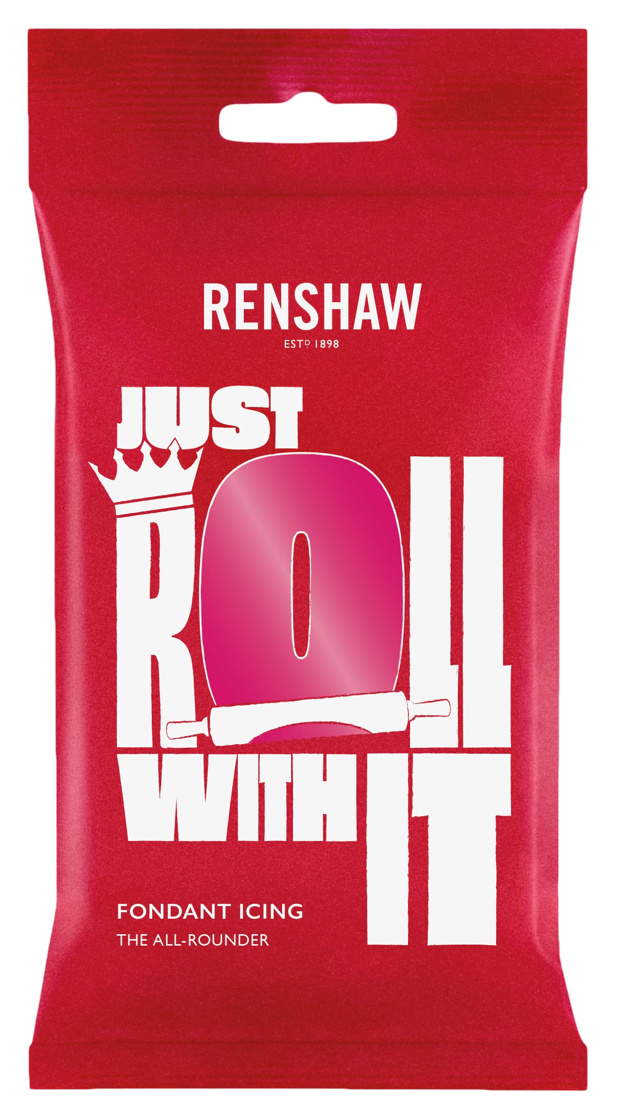 Fuchsia Pink Just Roll With It Fondant Icing, 250 g (Pack of 1) - Ready to Roll Icing for Cakes