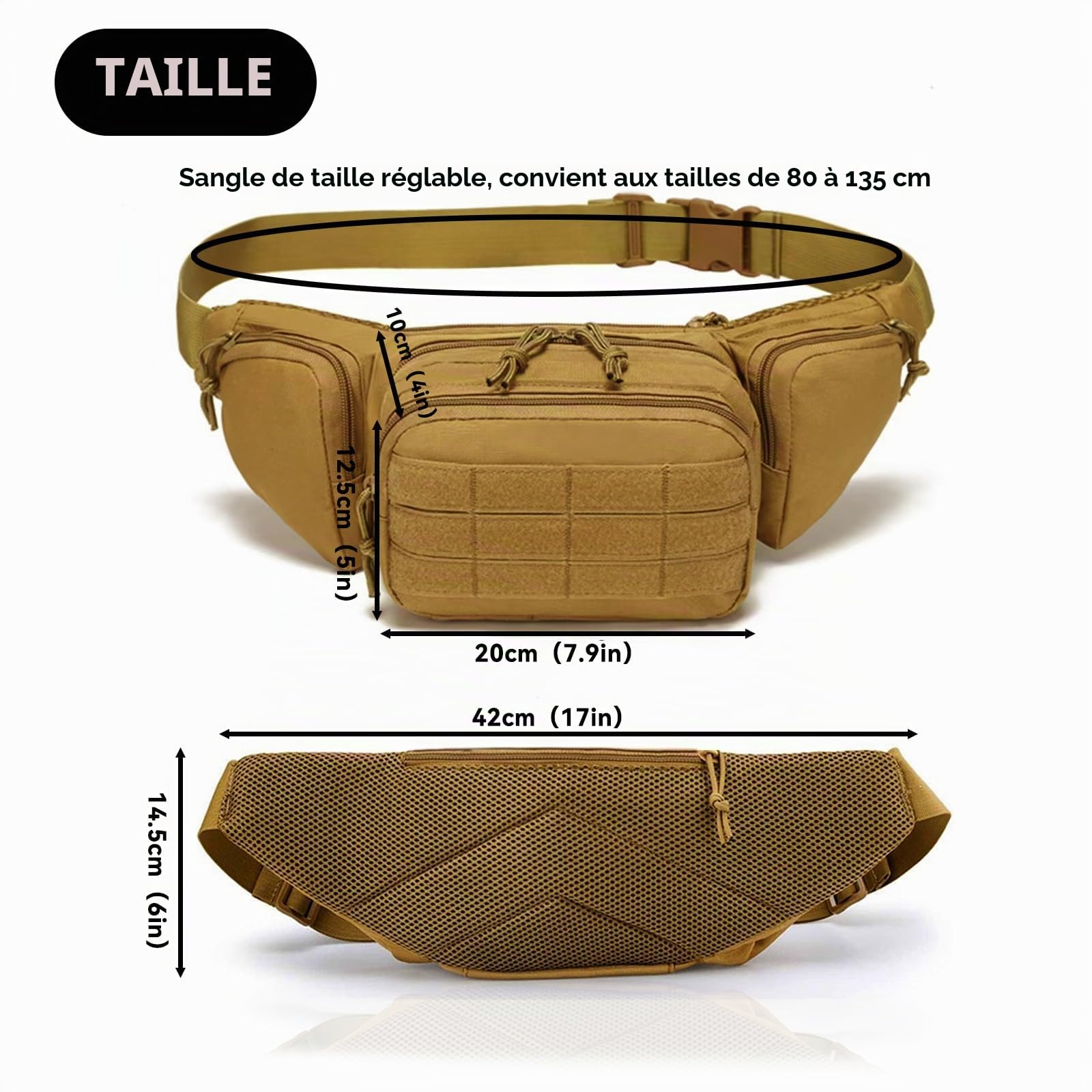 Sac Banane pour Hommes et Femmes avec bandoulière réglable
