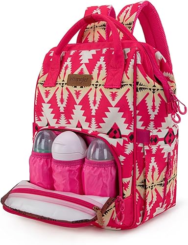 Miniatura 2 de Montana West Wrangler Callie - Mochila para pañales con correas para cochecito, patrón occidental, bolsa de viaje multifunción para bebé