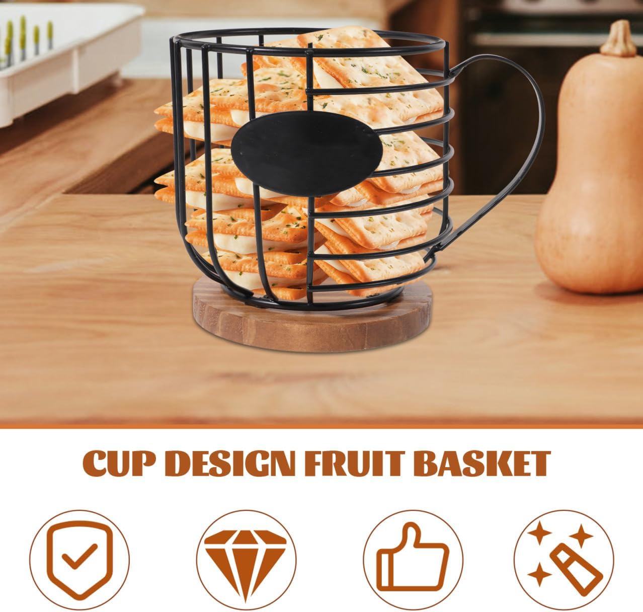 SOLUSTRE Coffee Storage Rack Iron Organizer for Countertop Elegant Desk Basket for Dining Table Efficient Space Utilization Sturdy Design with Easy Access